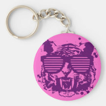 Hipster Tiger Keychain