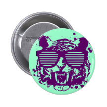 Hipster Tiger Pinback Button