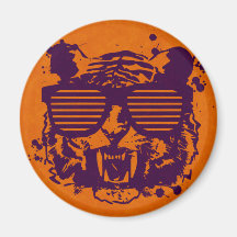 Hipster Tiger Refrigerator Magnets