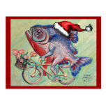 Hipster X-Mas Piranha Post Card