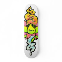 HIPTSTER FAT DADDY NEW SKOOL TATTOO LOTUS FLOWER SKATE BOARD