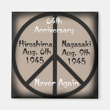 Hiroshima-Nagasaki Peace Sign Magnets