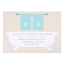 His and Hers Towels Bridal Shower {aqua} Personalized Invite