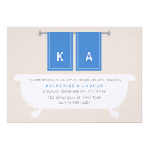 His and Hers Towels Bridal Shower {blue} Invitations