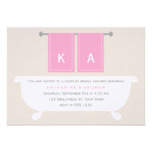 His and Hers Towels Bridal Shower {pink} Invitations