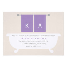 His and Hers Towels Bridal Shower {purple} Custom Invites