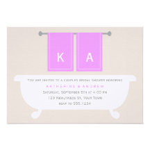 His and Hers Towels Bridal Shower {violet} Custom Announcements