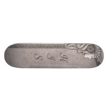 His Art Nouveau Wedding Skateboard