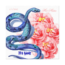 His Her Snake Rose Personalize Wedding Party Gift Canvas Prints