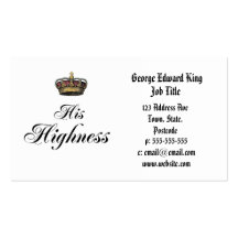 His Highness (part of his and hers set) Business Card Templates