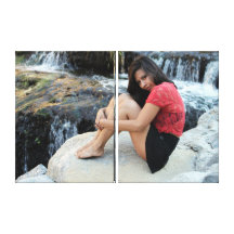 Hispanic Woman Creek Gallery Wrapped Canvas