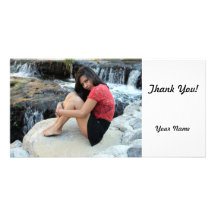 Hispanic Woman Creek Photo Card Template
