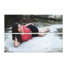 Hispanic Woman Creek Stretched Canvas Print