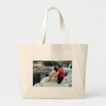 Hispanic Woman Creek Tote Bags