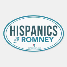 Hispanics For Mitt Romney 2012 (Oval Sticker)