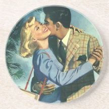 Histoires d'amour vintages, danse de Noël Dessous De Verre