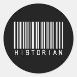 Historian Bar Code Round Sticker