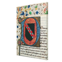 Historiated initial 'D' depicting coat of arms Gallery Wrapped Canvas
