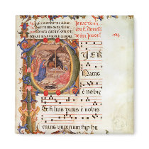 Historiated initial 'P' depicting the Nativity Fridge Magnet