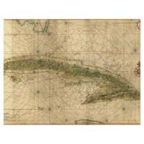 Historic 1639 Map of Cuba by Joan Vinckeboons