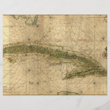 Historic 1639 Map of Cuba by Joan Vinckeboons Flyer Design