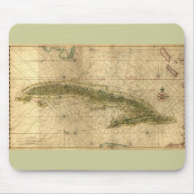 Historic 1639 Map of Cuba by Joan Vinckeboons Mouse Pads