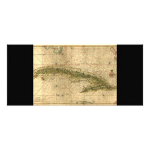 Historic 1639 Map of Cuba by Joan Vinckeboons Custom Rack Cards
