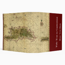 Historic 1639 Map of Hispaniola - Joan Vinckeboons Vinyl Binders