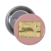 Historic 1639 Map of Hispaniola - Joan Vinckeboons Button