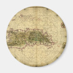 Historic 1639 Map of Hispaniola - Joan Vinckeboons Fridge Magnets