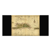 Historic 1639 Map of Hispaniola - Joan Vinckeboons Full Colour Rack Card