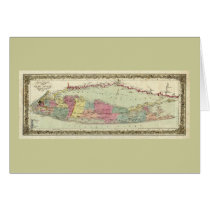 Historic 1855-1857 Travellers Map of Long Island