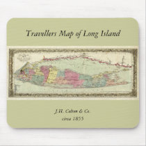 Historic 1855-1857 Travellers Map of Long Island