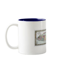 Historic 1855-1857 Travellers Map of Long Island Coffee Mugs