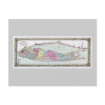 Historic 1855-1857 Travellers Map of Long Island