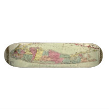 Historic 1855-1857 Travellers Map of Long Island Skate Board Decks