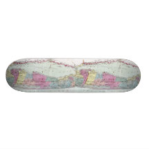 Historic 1855-1857 Travellers Map of Long Island Skate Deck