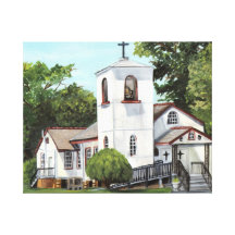 Historic Country Church Gallery Wrapped Canvas