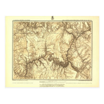 Historic Grand Canyon Map - National Archives Postcard