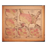 Historic Map of United States Expansion 1787-1865 Photographic Print