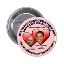 HISTORIC OBAMA INAUGURATION 1-20-2009 - Customized Buttons