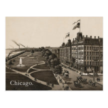 Historic view of Grant Park, Chicago (around 1880) Postkarten