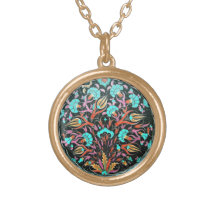 Historical Dianthus and Tulip Pattern - Tile Art Custom Jewelry