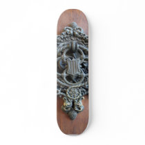 Historical Door Knocker On The Gate To Hluboka Cas Skateboard Deck