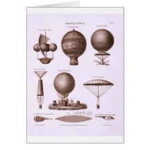 Historical Hot Air Balloon Designs Vintage Image Greeting Card