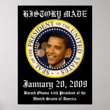 "HISTORY MADE"Obama Inauguration Day COMMEMORATIVE Print