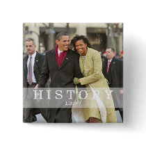 HISTORY: President Barack and Michelle Obama Pinback Button