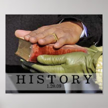 HISTORY: President Obama Hand on Lincoln Bible Posters