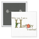 History Teacher Button