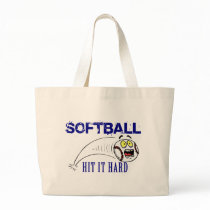 Hit It Hard Softball Tote Bag